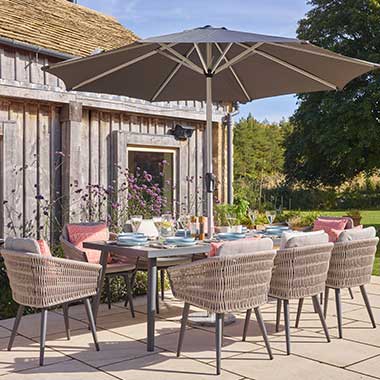 About Our Garden Dining Sets with Parasols