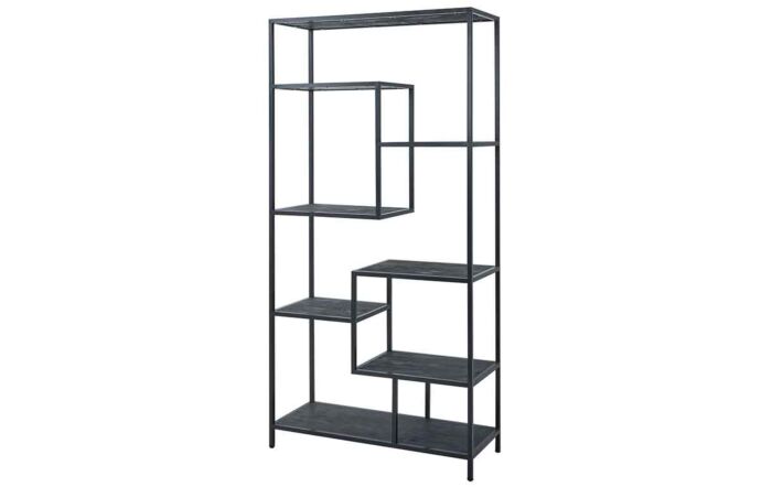Hill Interiors Large Black Multi Shelf Unit-22714