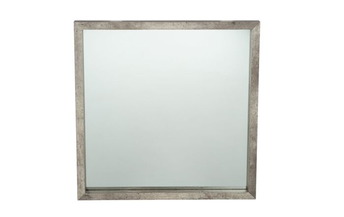 Pacific Lifestyle Concrete Effect Wood Veneer Square Mirror-73-064