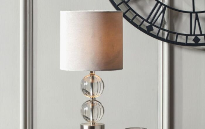 Pacific Lifestyle Harris Brushed Silver And Glass Table Lamp-30-726-C