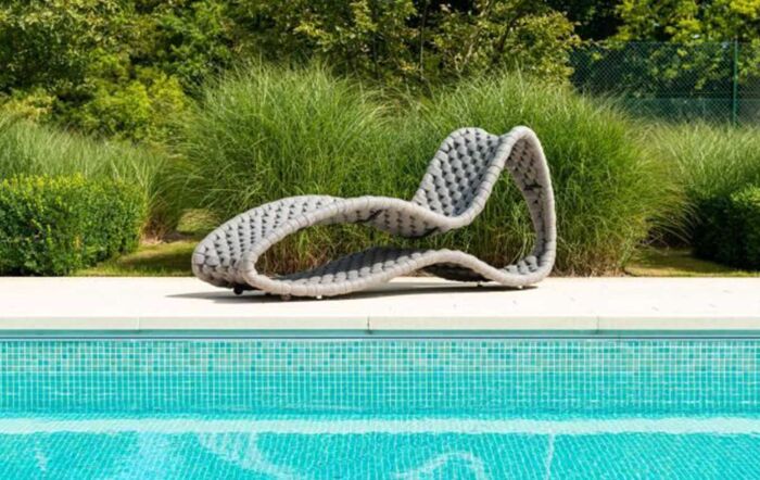 Alexander Rose Cordial Luxe Grey Woven Rope Surf Sunbed-7569LG