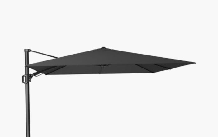 Pacific Lifestyle Challenger T2 3m Square Faded Black Cantilever Parasol & 90kg Wheeled Base-18-193 FB & 18-125