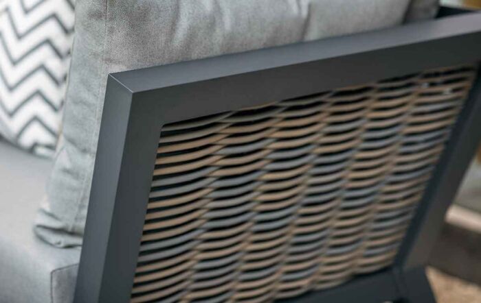 Bramblecrest Tuscan Rattan Corner Sofa Set with Adjustable Square Table - Grey-X24TURTCDJ2