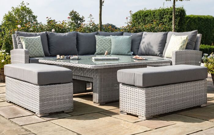 Maze Ascot Deluxe Corner Dining Set with Rising Table & Ice Bucket-ASC-109016R