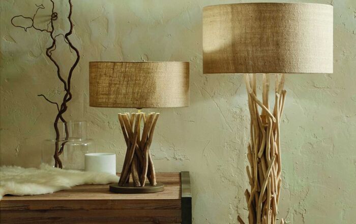 Pacific Lifestyle Derna Drift Wood Floor Lamp with Natural Jute Shade-32-078-K