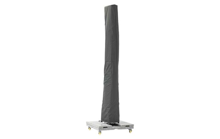Bramblecrest Worcester 4m x 3m Rectangle Cantilever LED Parasol with Cover - Grey-SPGLP15