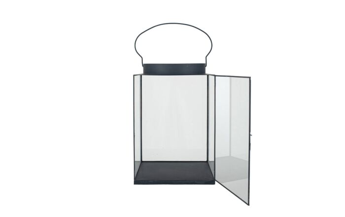 Pacific Lifestyle Matt Black Metal and Glass Large Square Lantern-70-629-MB-L