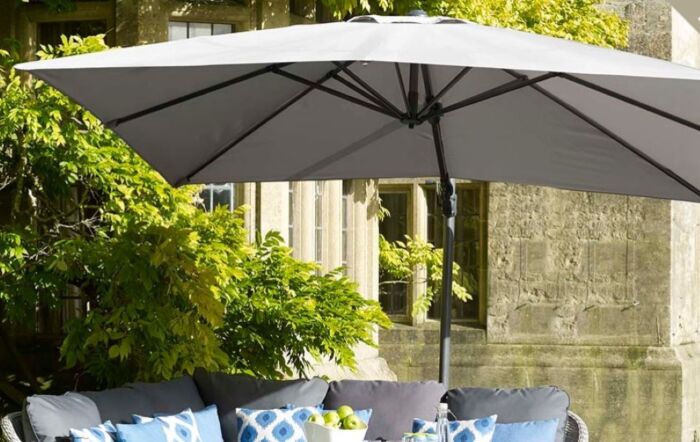 Bramblecrest Lichfield 2.7m Square Side Post Parasol with Granite Base & Protective Cover - Sand-X18PG27SQ1