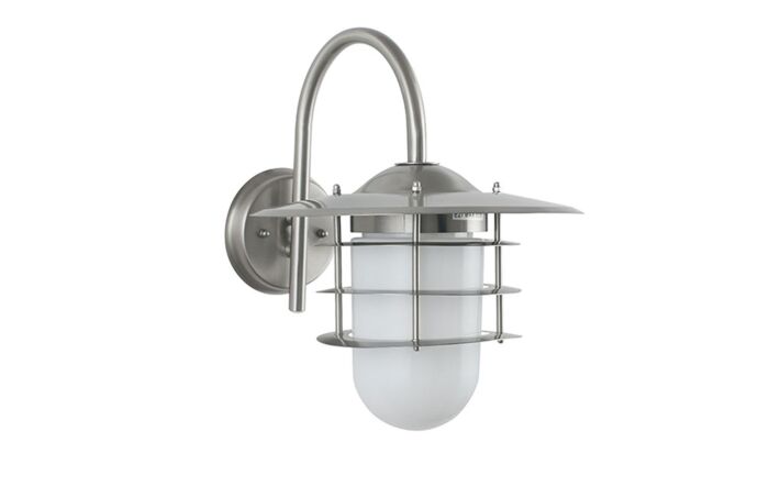 Pacific Lifestyle Centauri Brushed Steel Metal and Opaque Glass Outdoor Wall Light-40-036