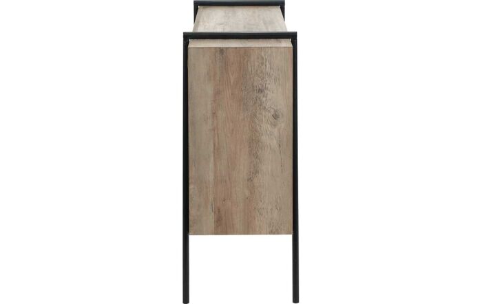 Pacific Lifestyle Osato Light Brown Wood Veneer and Black Metal 2 Door Sideboard-76-536