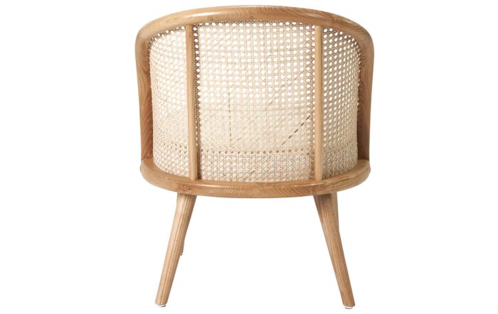 Pacific Lifestyle Genoa Bouclé and Natural French Cane Chair-15-318-WH
