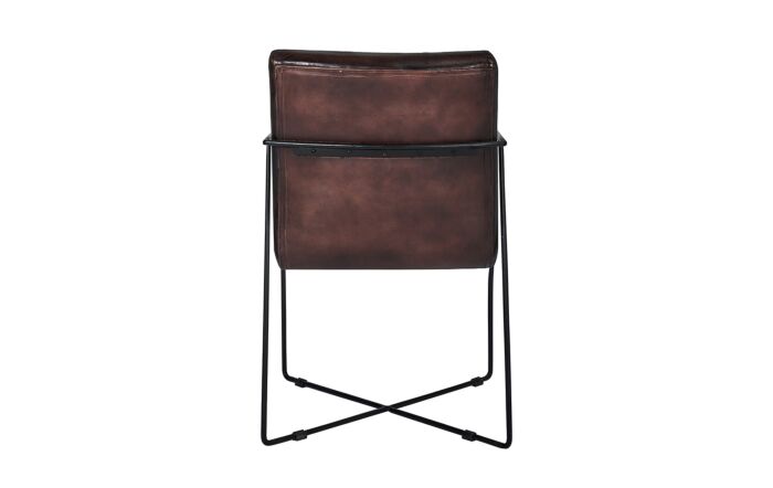 Pacific Lifestyle Graziano Mahogany Leather and Iron Arm Chair-15-299-MA