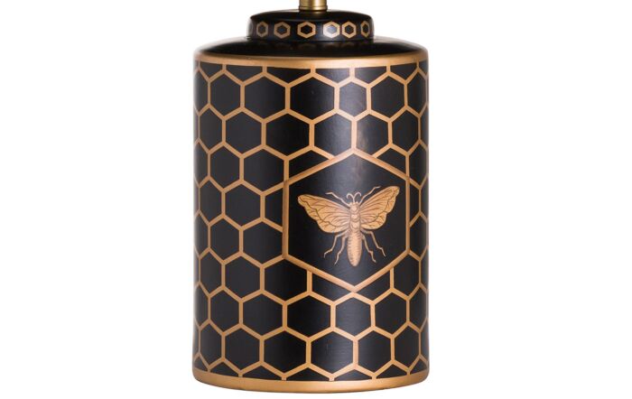 Hill Interiors Harlow Bee Table Lamp With Mustard Shade-20689