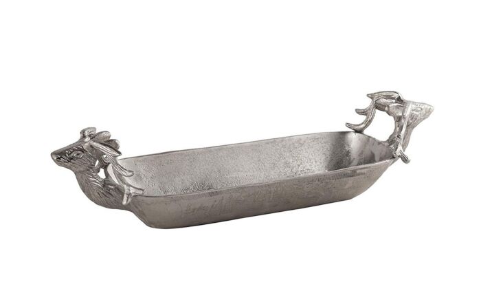 Hill Interiors Farrah Collection Silver Deer Display Tray-21525