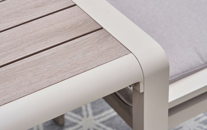 Pacific Lifestyle Aruba Garden Corner Sofa & Wooden Table Set - Latte-18-M-015