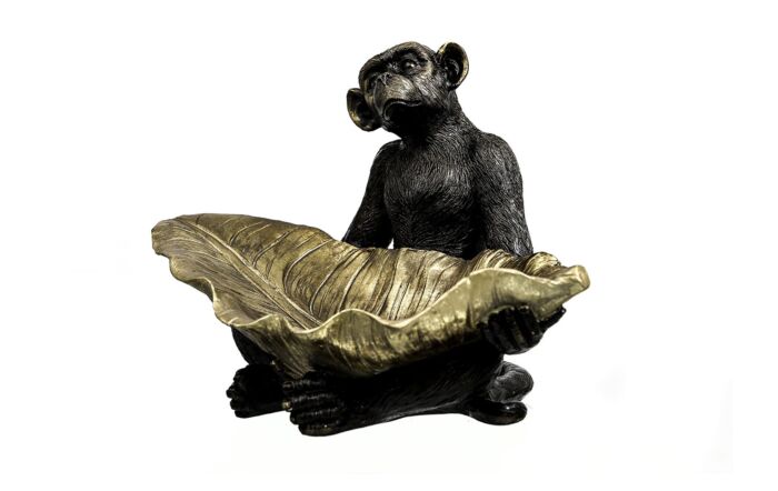 Hill&#x20;Interiors&#x20;Sitting&#x20;Monkey&#x20;With&#x20;Leaf-22301&#x20;1
