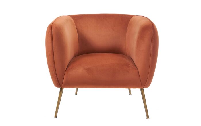 Pacific Lifestyle Lucca Tobacco Velvet Chair with Gold Legs-15-289-TO