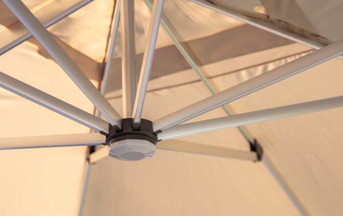 Bramblecrest Worcester 4m x 3m Rectangle Cantilever LED Parasol with Cover - Sand-SPSLP15