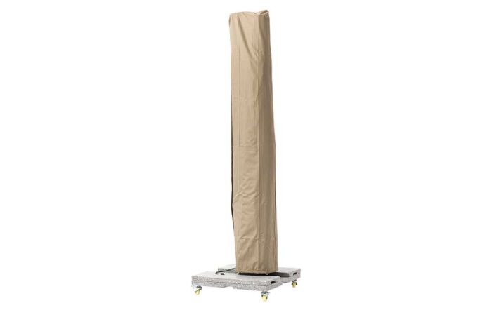 Bramblecrest Worcester 4m x 3m Rectangle Cantilever LED Parasol with Cover - Sand-SPSLP15