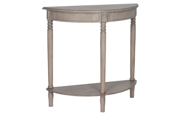Pacific Lifestyle Taupe Pine Wood Half Moon Console Table-76-248