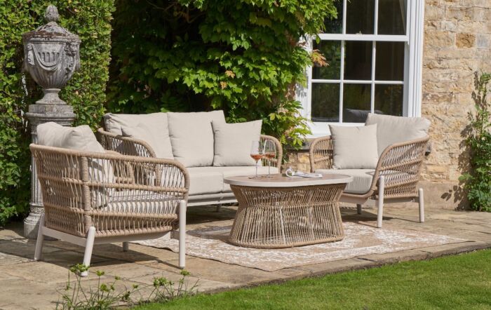 Pacific Lifestyle Martic Garden Two Seat Rope Sofa Set - Sandstone-18-M-008