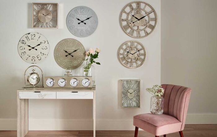 Pacific Lifestyle Stone Grey Wood Round Wall Clock-SKU: 75-150-SG