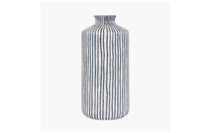 Pacific Lifestyle Bude Blue and White Stripe Stoneware Vase-70-574