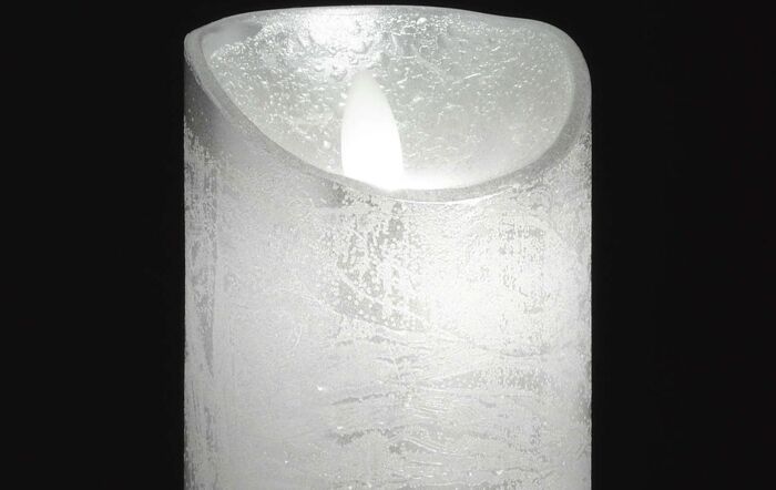 Hill Interiors Luxe Collection 3.5 x 9 Silver Flicker Flame LED Wax Candle Set Of 3-18749