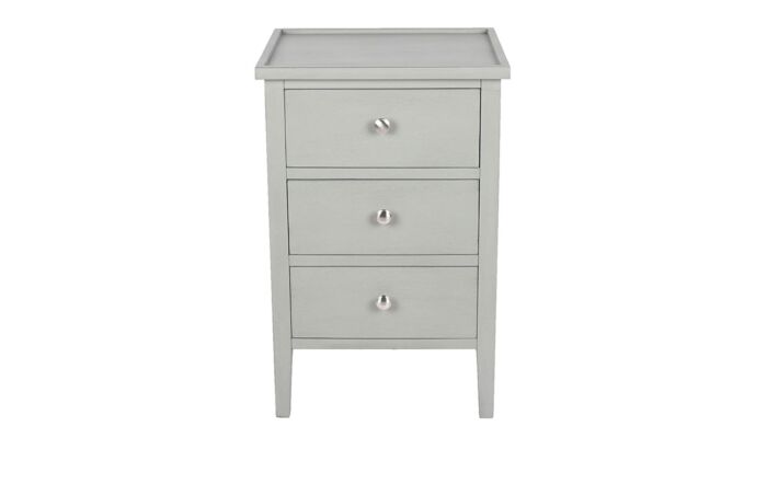 Pacific Lifestyle Vendee Grey Pine Wood 3 Drawer Bedside Unit-76-355-VG