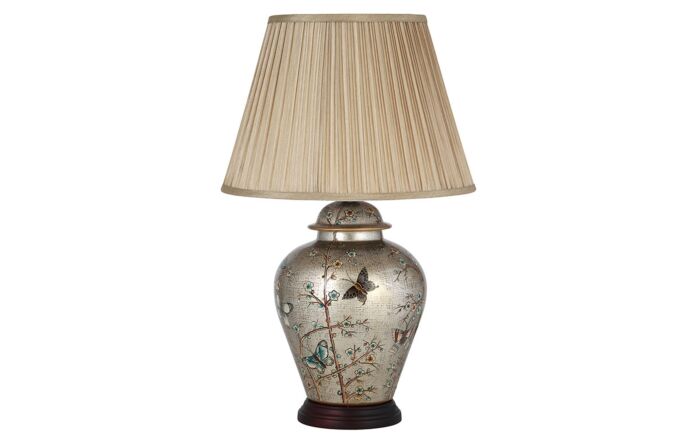 Pacific Lifestyle Papilion Butterfly Ceramic Table Lamp with Wooden Base -30-088-K