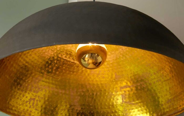 Pacific Lifestyle Anders Matt Black and Gold Leaf Dome Pendant -35-314