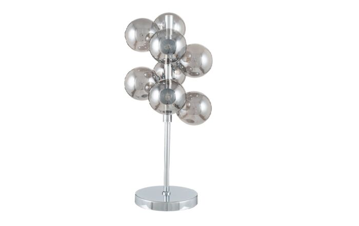 Pacific Lifestyle Vecchio Smoke Glass Orb and Chrome Table Lamp-30-699-C