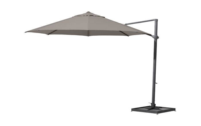 4 Seasons Outdoor Siesta Taupe 3.5m Round Parasol -125kg Siesta Granite Grey Base-08460Base