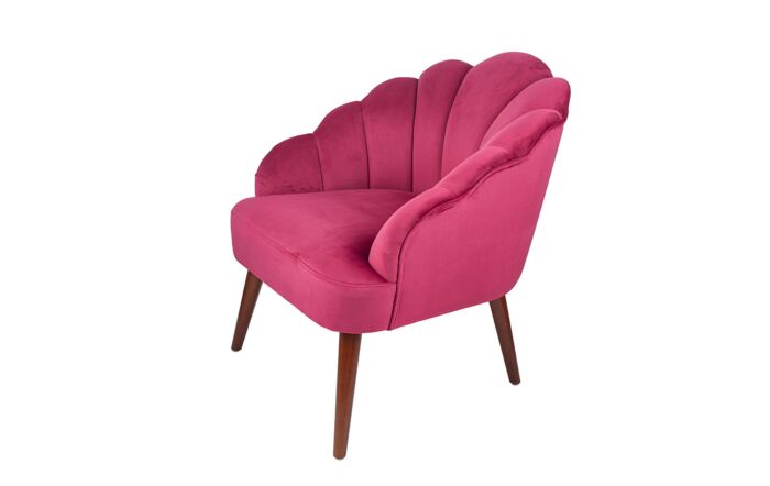 Pacific Lifestyle Borello Raspberry Velvet Shell Chair with Walnut Effect Legs-15-282-RA