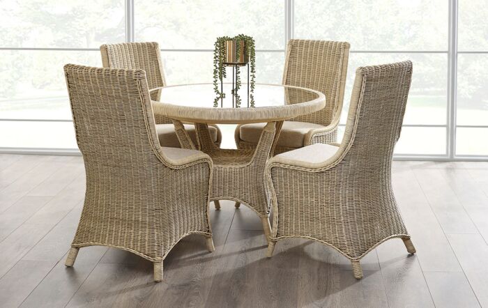 Cane Industries Amalfi 4 Seat Round Rattan Dining Range-Amalfi01