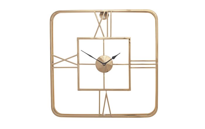 Pacific Lifestyle Gold Metal Square Wall Clock-75-214-GO