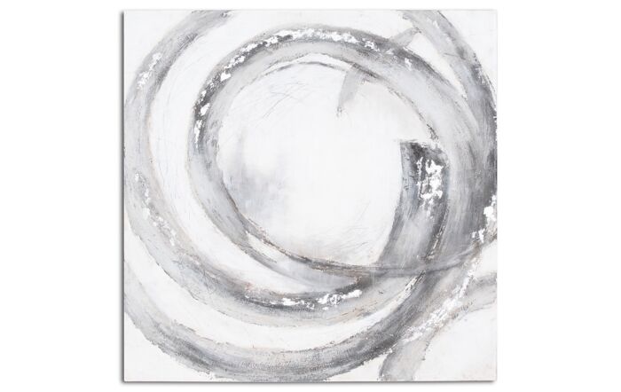 Hill Interiors Galaxy Silver And Grey Hand Painted Canvas-21795