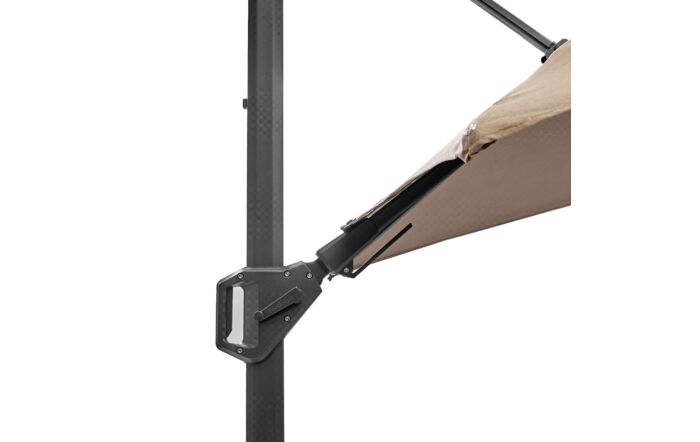 Pacific Lifestyle Challenger T2 3m Square Taupe Free Arm Parasol & 90kg Wheeled Base-18-148-TA & 18-125