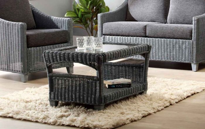 Desser Dijon Rattan Coffee Table - Grey-DijonCoffeeGrey
