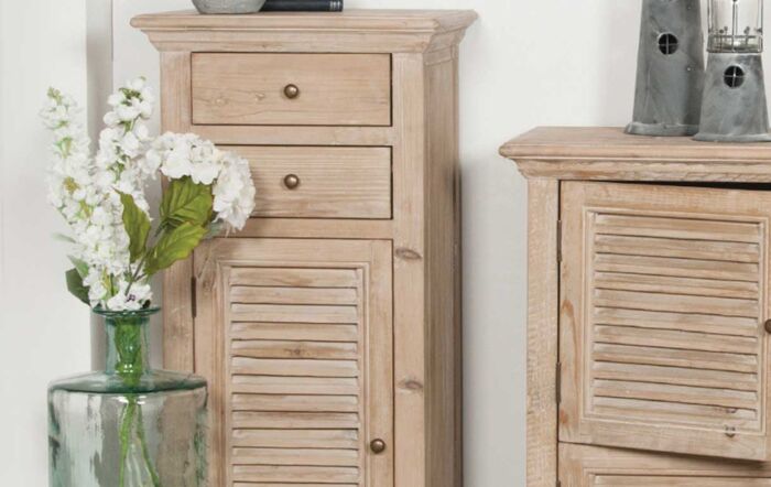 Pacific Lifestyle Geneva Natural Reclaimed Fir Wood 1 Door 2 Drawer Unit-76-231