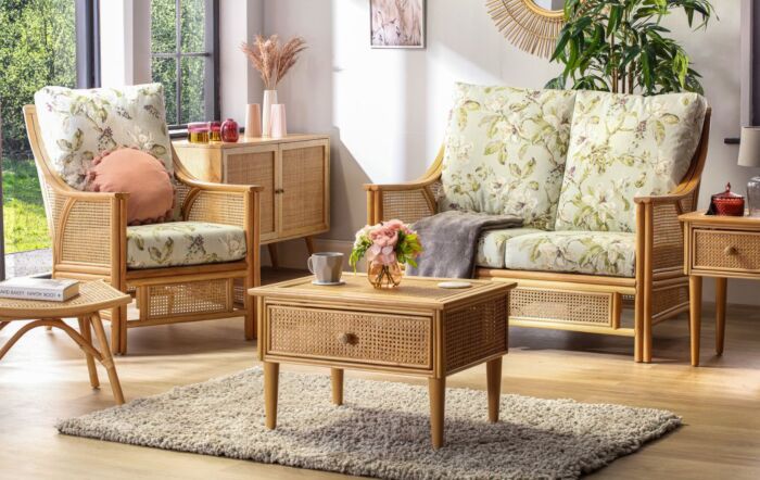 Desser Chester Natural Cane 2 Seat Sofa Suite-Desser Chester Natural Cane 2 Seat Sofa Suite