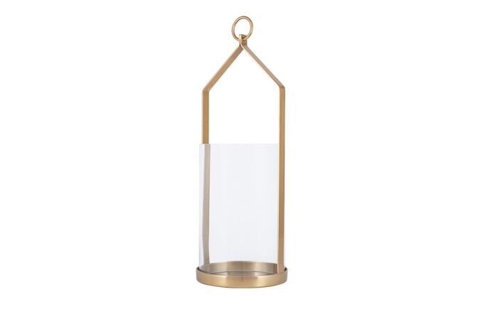 Pacific Lifestyle Clear Glass And Brass Metal Large Hurricane-70-617-L