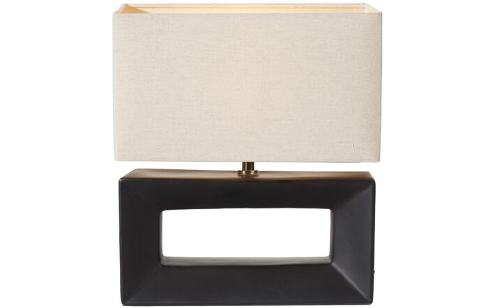 Pacific Lifestyle Block Black Ceramic Rectangular Table Lamp-30-935-C