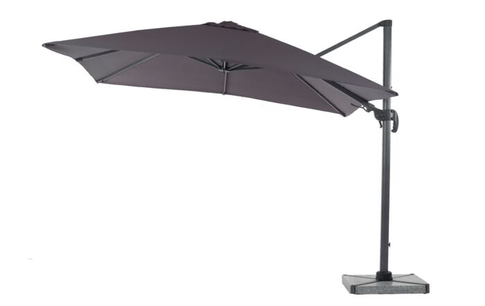 Bramblecrest Lichfield 2.7m Square Side Post Parasol with Granite Base & FREE Protective Cover - Grey-X18PG27SQ2