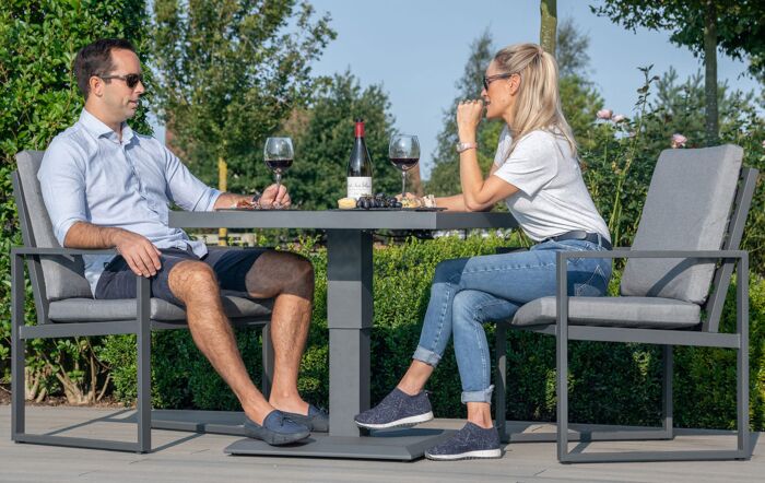 Maze Amalfi Adjustable Bistro Set - Grey-ALU-A-409012