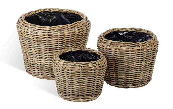 Set of 3 Lined Plant Baskets-41160