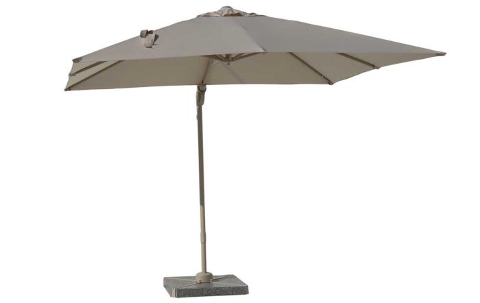 Bramblecrest Lichfield 2.7m Square Side Post Parasol with Granite Base & Protective Cover - Mocha-SPPT15M