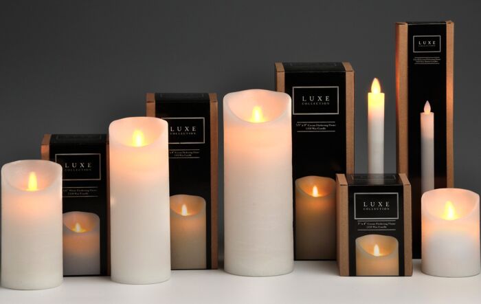 Hill Interiors Luxe Collection 3 x 6 White Flickering Flame LED Wax Candle Set Of 4-18087