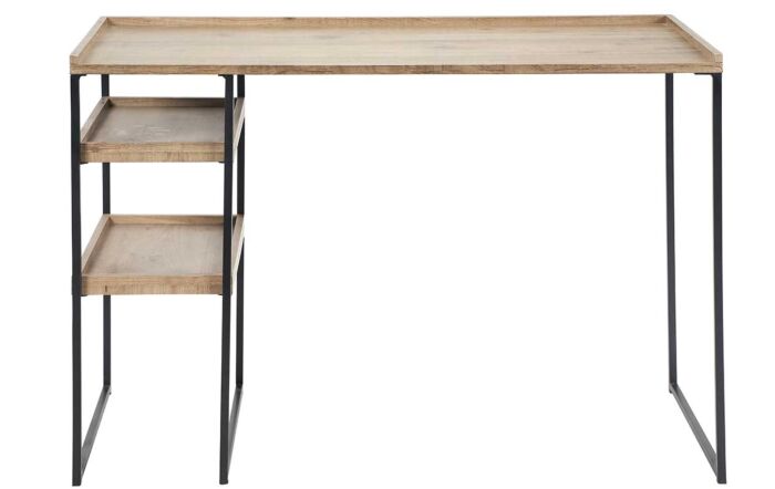 Pacific&#x20;Lifestyle&#x20;Gallery&#x20;Natural&#x20;Wood&#x20;Veneer&#x20;And&#x20;Black&#x20;Metal&#x20;Desk-76-545&#x20;1