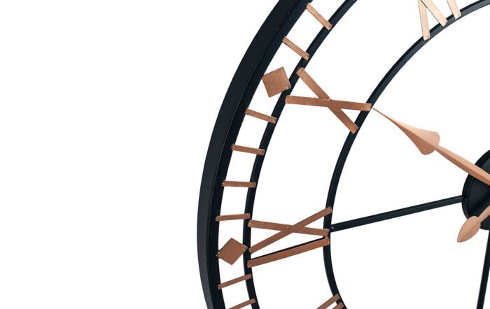 Pacific&#x20;Lifestyle&#x20;Black&#x20;and&#x20;Rose&#x20;Gold&#x20;Metal&#x20;Round&#x20;Wall&#x20;Clock-75-212&#x20;1